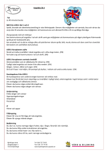 Engelska åk 2 Tid ca 40 minuter/vecka Mål från LGR11 Del 1 och 2
