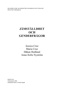JÄMSTÄLLDHET OCH GENDERFRÅGOR