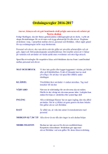 Ordningsregler Norra skolan 16 17