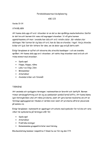 Förskoleklassernas blockplanering ABC-123 Vecka 13