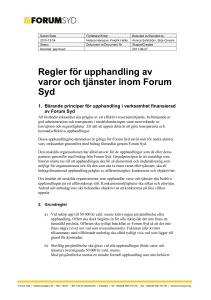 Regler för upphandling av varor och tjänster inom Forum Syd