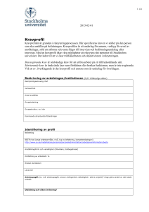 Mall för kravprofil - Stockholms universitet