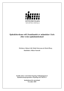 Sjuksköterskans roll i bemötandet av människor i kris