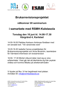 Brukarrevisionsprojektet välkomnar till seminarium i