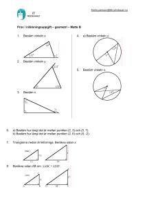 Prov / inlämningsuppgift – geometri – Matte B 1. Bestäm