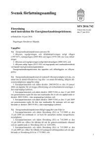 Förordning (2016:742) - Energimarknadsinspektionen