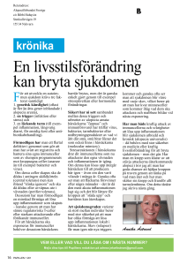 En livsstilsförändring kan bryta sjukdomen