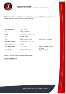 inbjudan till match eller sammandrag