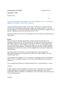 PM Preliminära resultat från utredning etapp 1 och