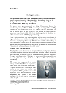 Ekologiskt vatten - Lunds universitet