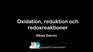 Oxidation, reduktion och redoxreaktioner
