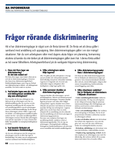 Frågor rörande diskriminering