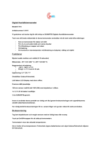 Digital Hushållstermometer Funktioner Bruksanvisning