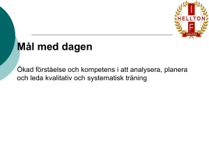 Utvärdering 4 Systematisk träning
