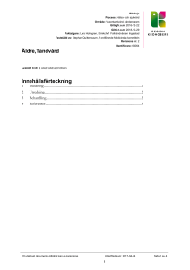 Äldre,Tandvård Innehållsförteckning