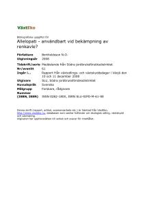 Allelopati - användbart vid bekämpning av renkavle?