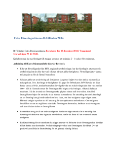 Extra Föreningsstämma Brf Gläntan 2014