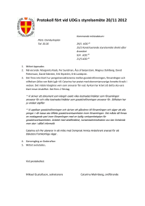 Protokoll från UDG:s styrelsemöte 7 Juni 2011