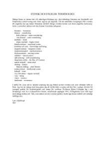 svensk och engelsk terminologi