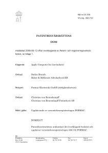 PBR:s avgörande - Patentbesvärsrättens