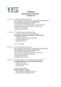 TORSDAG Separata spår branscher Vattenkraft 26.a 10.30 – 11.00