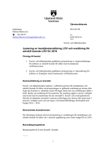 18. Justering av hemtjänstersättning LOV och ersättning för särskilt