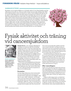 Fysisk aktivitet och träning vid cancersjukdom