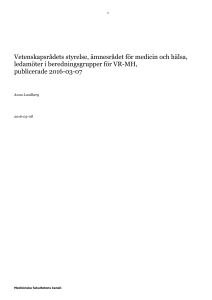 Rapport om styrelse, ämnesråd och beredningsgrupper för