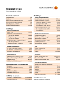 Prislista Företag - Sparbanken Boken