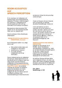 ROOM ACOUSTICS and SPEECH PERCEPTION