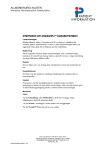 Info om angiografi (pulsåderröntgen)