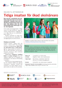 Tidiga insatser för ökad skolnärvaro