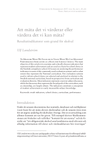 Att mäta det vi värderar eller värdera det vi kan mäta