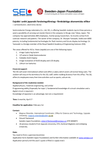 Thesis work at Semiconductor Energy Laboratory (SEL) in Tokyo