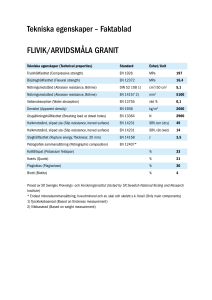 Tekniska egenskaper – Faktablad FLIVIK