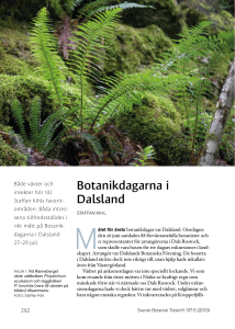 Botanikdagarna i Dalsland - Svenska Botaniska Föreningen