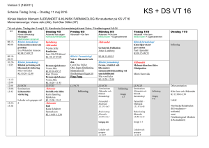 Preliminärt Schema Klinisk Medicin - Moment