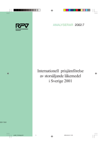 Internationell prisjämförelse av storsäljande läkemedel i Sverige 2001