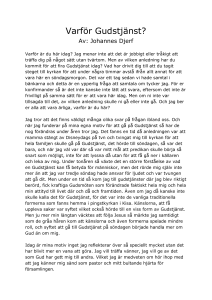 Varför Gudstjänst?