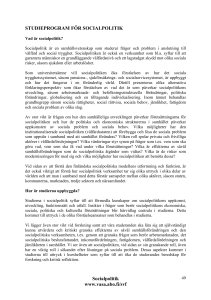 Socialpolitik www.vasa.abo.fi/svf STUDIEPROGRAM FÖR
