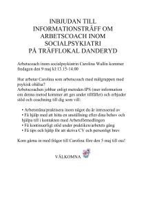 INBJUDAN TILL INFORMATIONSTRÄFF OM ARBETSCOACH INOM