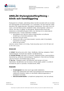 ANELÄK Etylenglykolförgiftning - klinik och handläggning