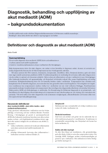 Diagnostik, behandling och uppföljning av akut mediaotit