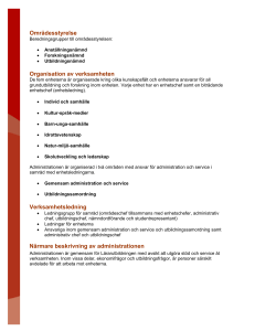Områdesstyrelse Organisation av verksamheten