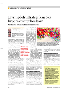 Livsmedelstillsatser kan öka hyperaktivitet hos barn