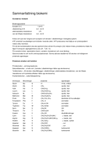 Sammanfattning biokemi