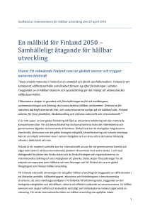 En målbild för Finland 2050 – Samhälleligt åtagande för hållbar