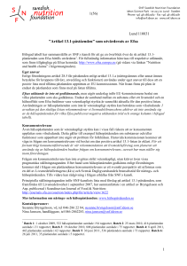 Artikel 13.1-påståenden” som utvärderats av Efsa