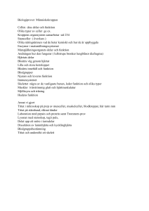 Biologiprovet Människokroppen Cellen dess delar och funktion