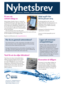 Höjd avgift från första januari 2015 Få sms när vattnet stängs av